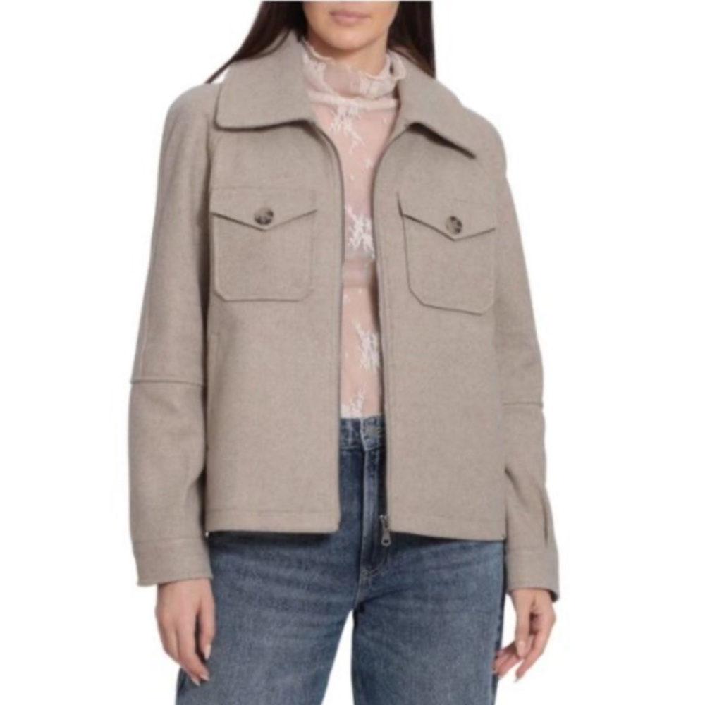 Avec Les Filles Zip Front Aviator Jacket Cream Size‎ XS